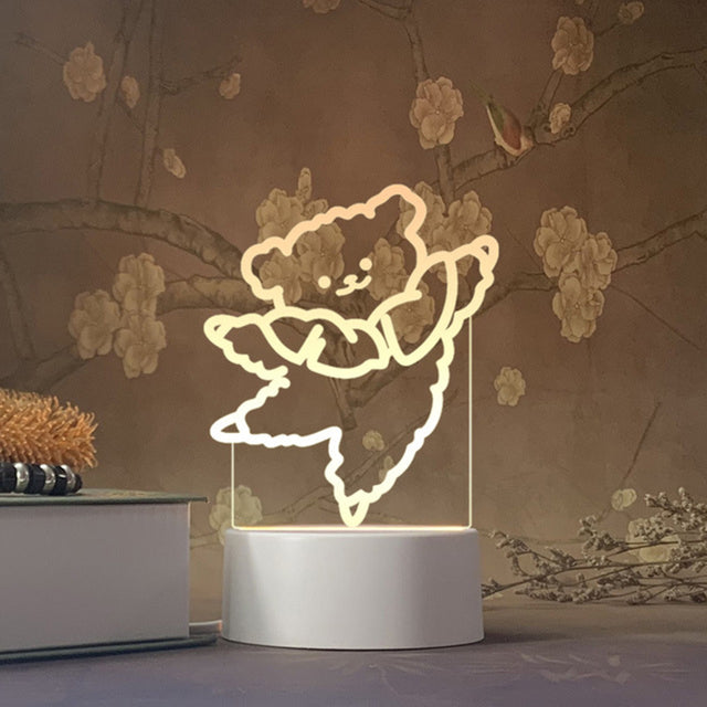 Schattig 3D nachtlampje dansende beer