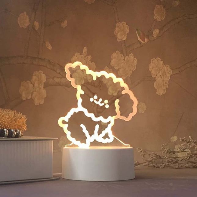 Schattig 3D nachtlampje zittende beer