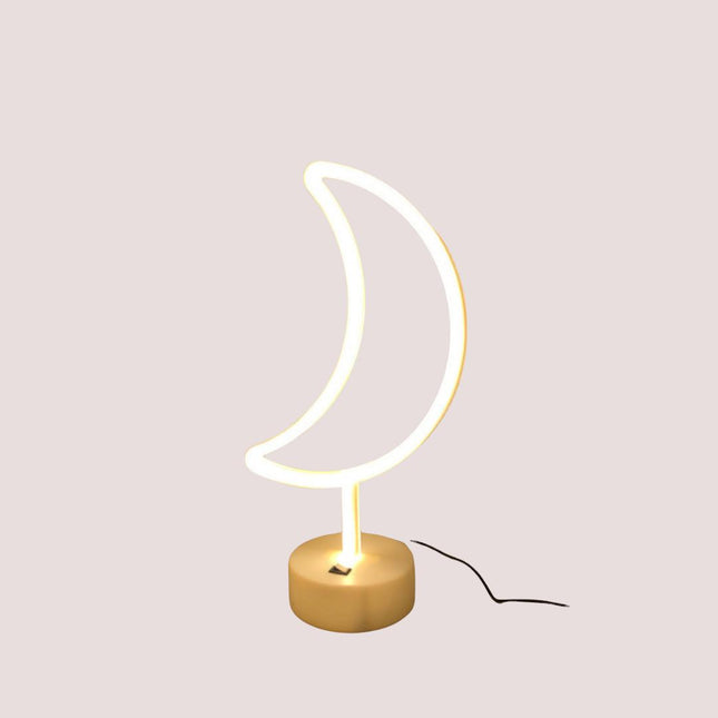Witte maan neon LED tafellamp decoratie