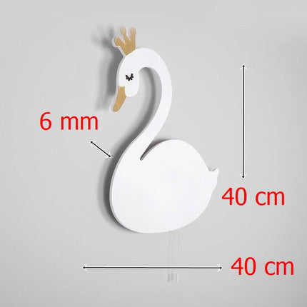 Houten zwaan wandlamp voor kinderkamer