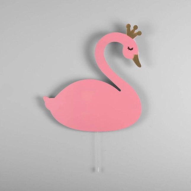 Houten zwaan wandlamp voor kinderkamer
