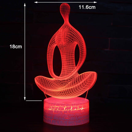 3D illusie LED lamp Yoga figuur