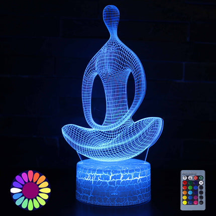 3D illusie LED lamp Yoga figuur