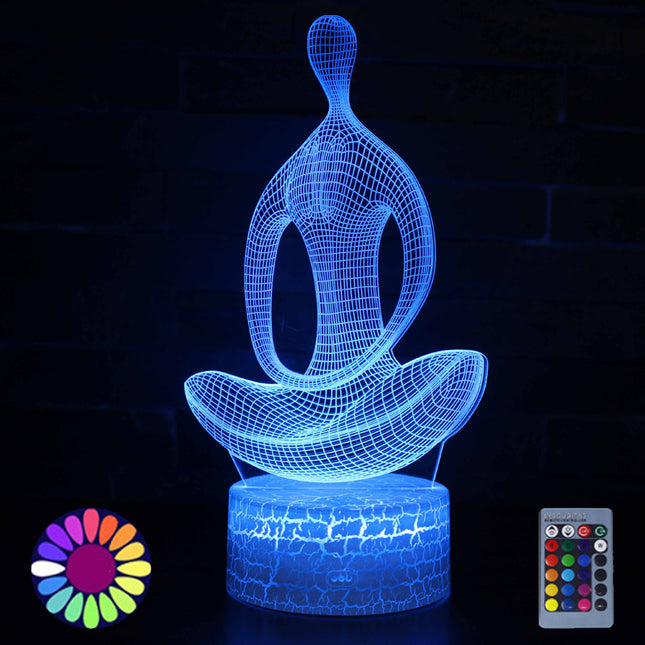 3D illusie LED lamp Yoga figuur