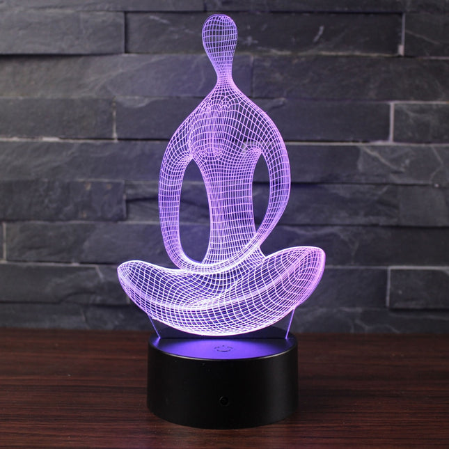 3D illusie LED lamp Yoga figuur