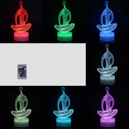 3D illusie LED lamp Yoga figuur