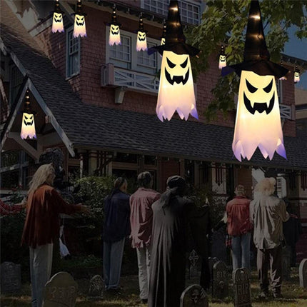Hangende spookjes met LED verlichting decoratie