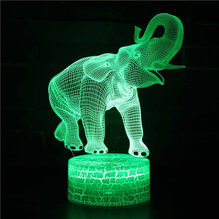 Olifant 3D LED nachtlampje kinderkamer