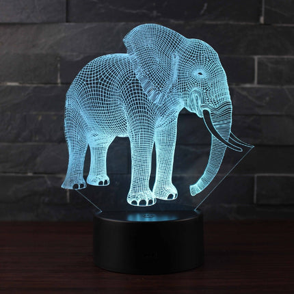 Olifant 3D LED nachtlampje kinderkamer