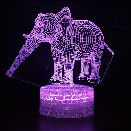 Olifant 3D LED nachtlampje kinderkamer