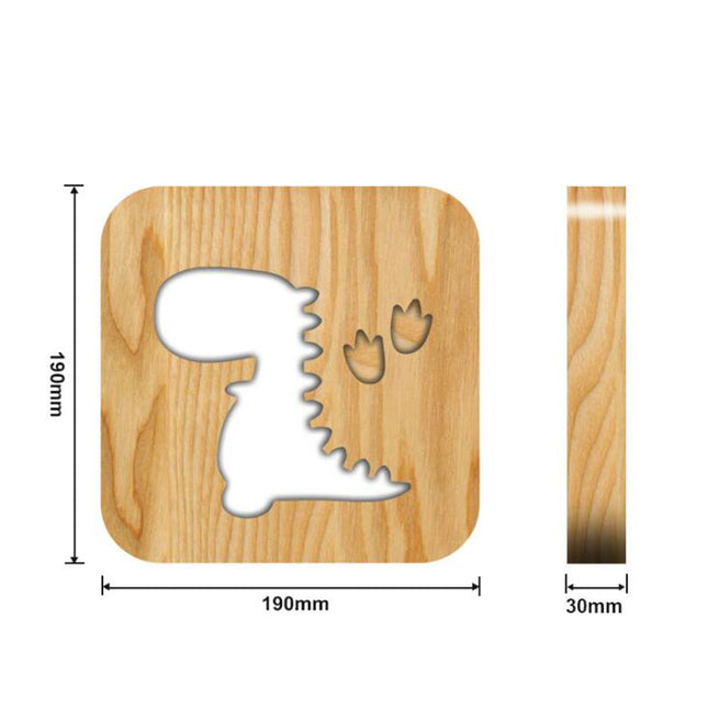 Houten dinosaurus lamp voor kinderkamer