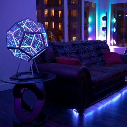 Dodecaëder oneindige kunst LED lamp