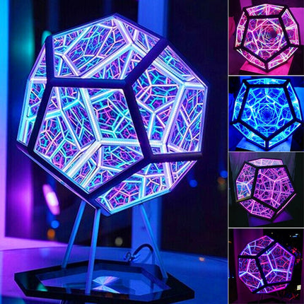 Dodecaëder oneindige kunst LED lamp