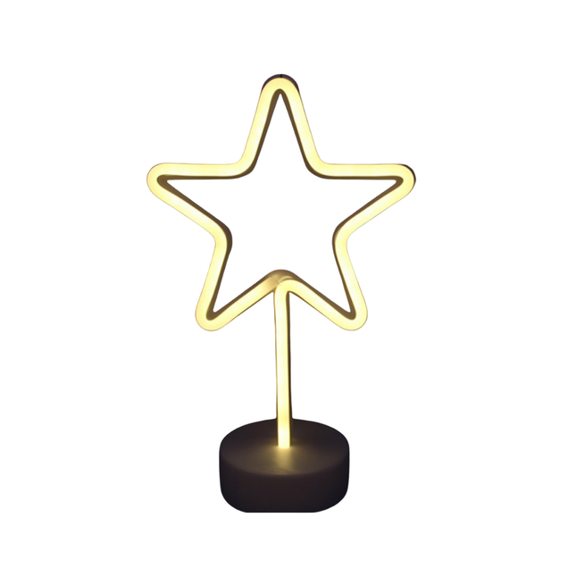 Gele ster neon LED sfeerlamp