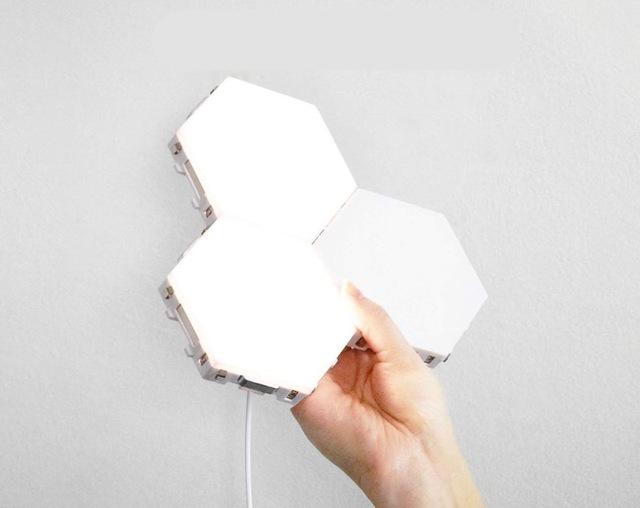 Modulaire hexagonale LED wandlamp met touch