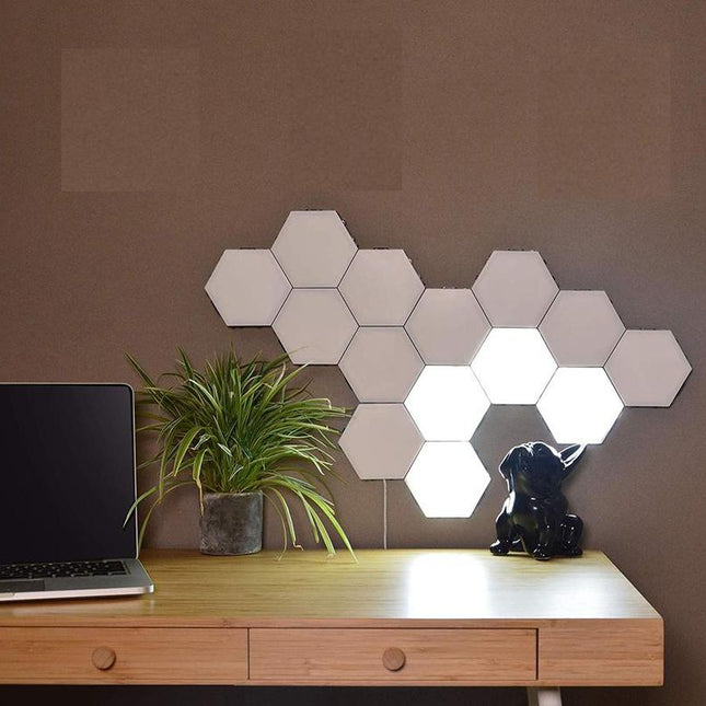 Modulaire hexagonale LED wandlamp met touch