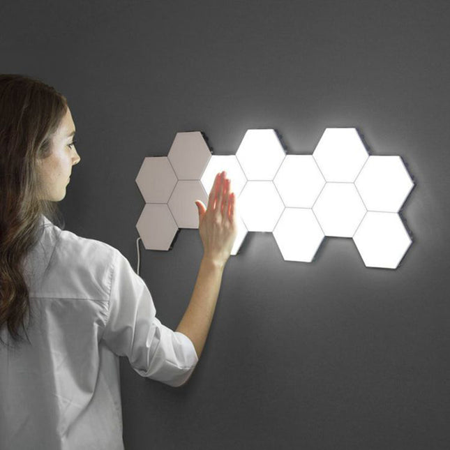 Modulaire hexagonale LED wandlamp met touch