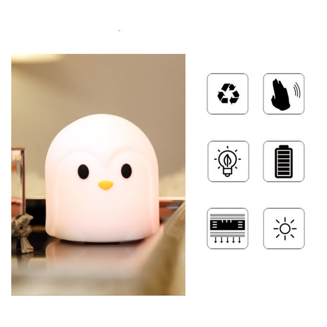 Siliconen pinguïn nachtlampje met touch sensor