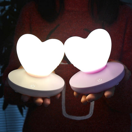 LED nachtlampje hart met touch bediening