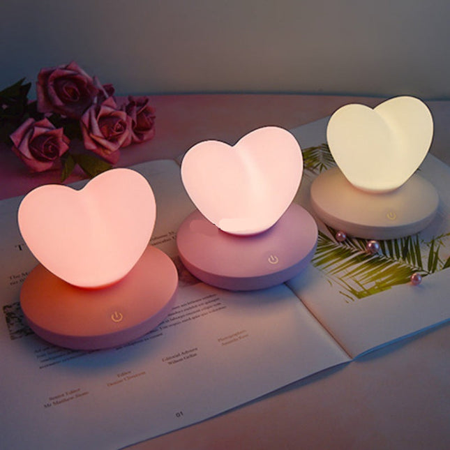 LED nachtlampje hart met touch bediening