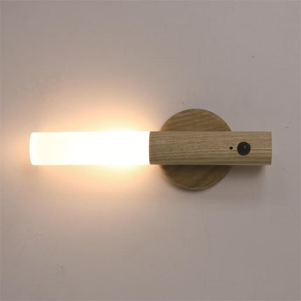 Magnetische houten LED wandlamp oplaadbaar
