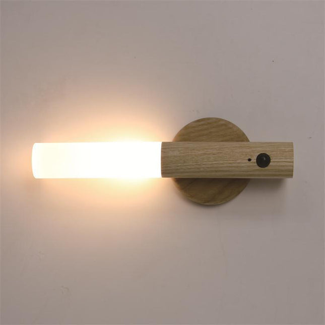 Magnetische houten LED wandlamp oplaadbaar