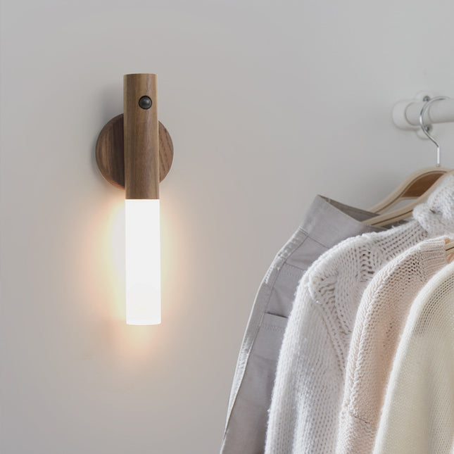 Magnetische houten LED wandlamp oplaadbaar