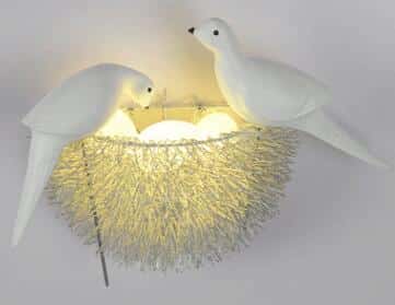 LED Wandlamp Vogelnest met Vogels