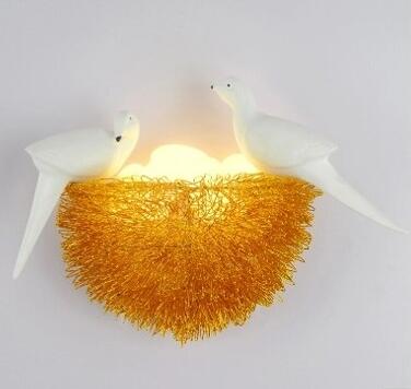 LED Wandlamp Vogelnest met Vogels