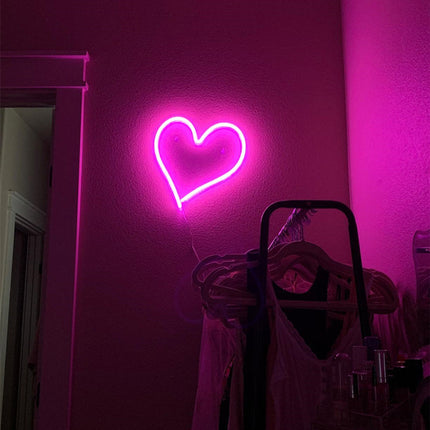 Neon hart wandlamp voor decoratie