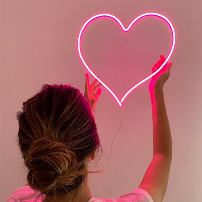 Neon hart wandlamp voor decoratie