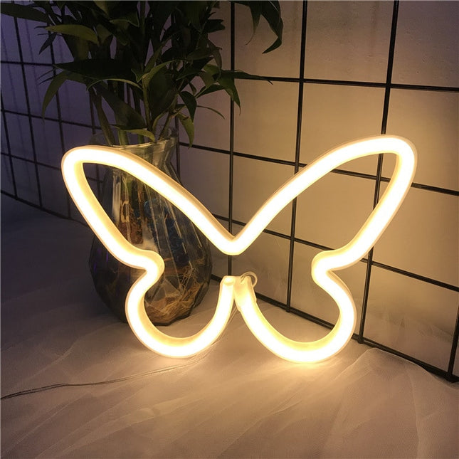 Vlinder LED Neon Lamp Wanddecoratie