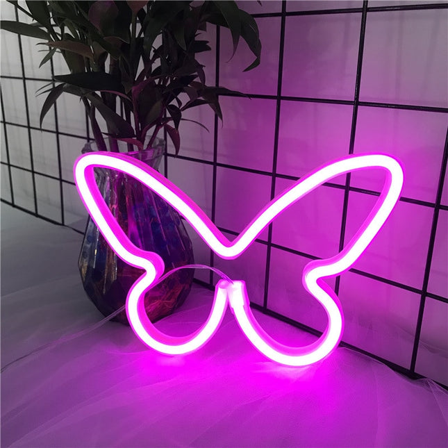 Vlinder LED Neon Lamp Wanddecoratie