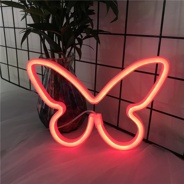 Vlinder LED Neon Lamp Wanddecoratie