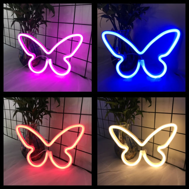 Vlinder LED Neon Lamp Wanddecoratie