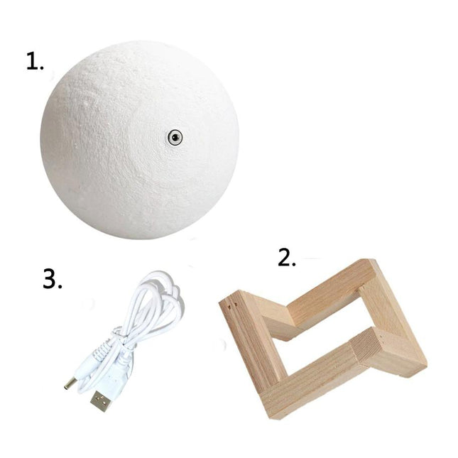 LED 3D maan lamp als nachtlampje