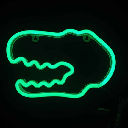 Dinosaurus kop neon LED wanddecoratie