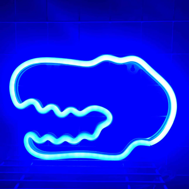 Dinosaurus kop neon LED wanddecoratie