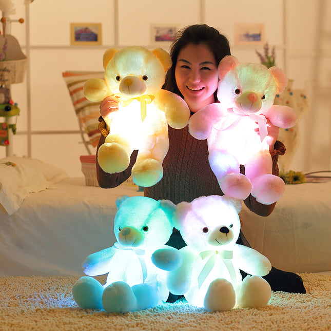 Lichtgevende teddybeer knuffel met LED verlichting
