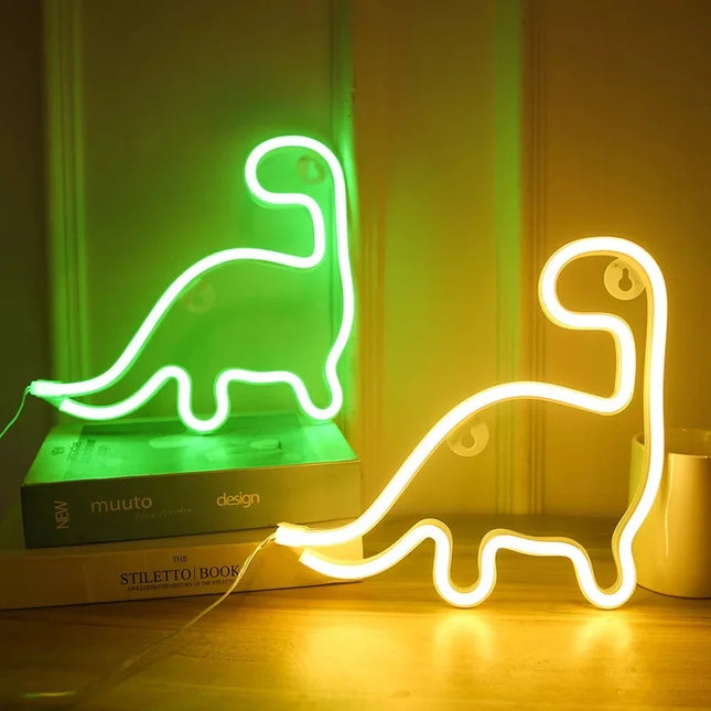 Dinosaurus neon lamp voor de kinderkamer