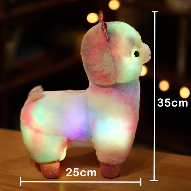 Lichtgevende lama knuffel met LED-verlichting