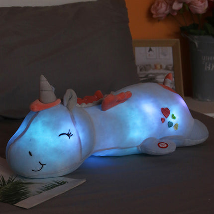Lichtgevende eenhoorn knuffel met LED licht