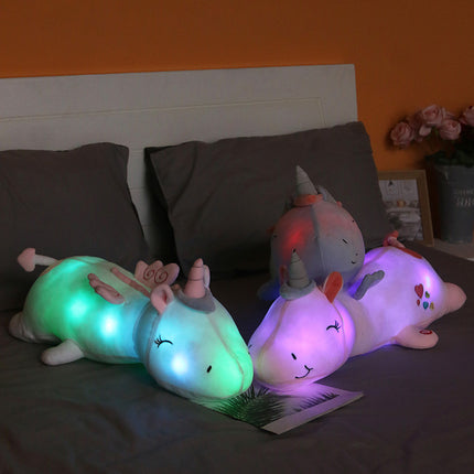 Lichtgevende eenhoorn knuffel met LED licht