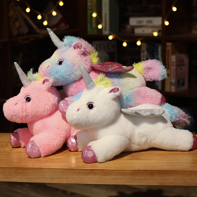 Gevleugelde eenhoorn knuffel met lichtjes