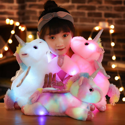 Gevleugelde eenhoorn knuffel met lichtjes