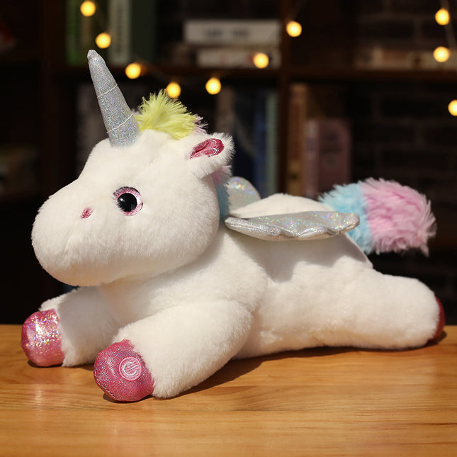 Gevleugelde eenhoorn knuffel met lichtjes