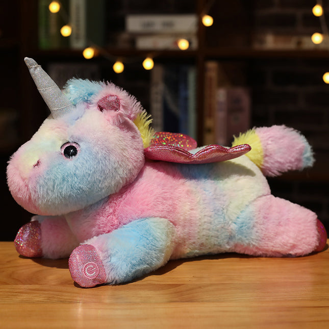 Gevleugelde eenhoorn knuffel met lichtjes