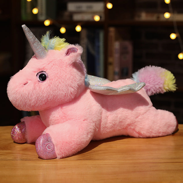 Gevleugelde eenhoorn knuffel met lichtjes