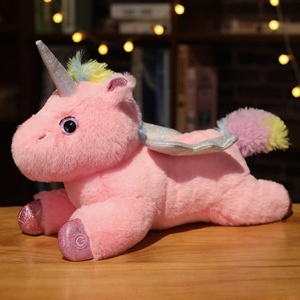 Gevleugelde eenhoorn knuffel met lichtjes