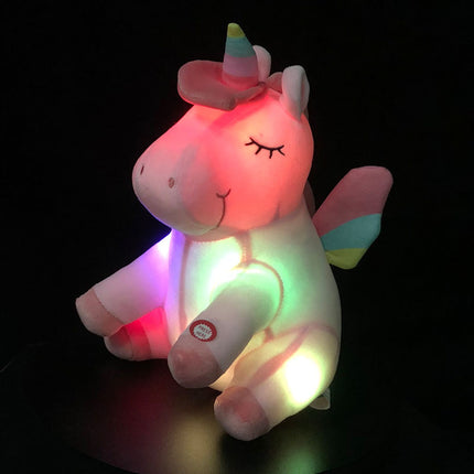 Zachte eenhoorn knuffel met LED verlichting